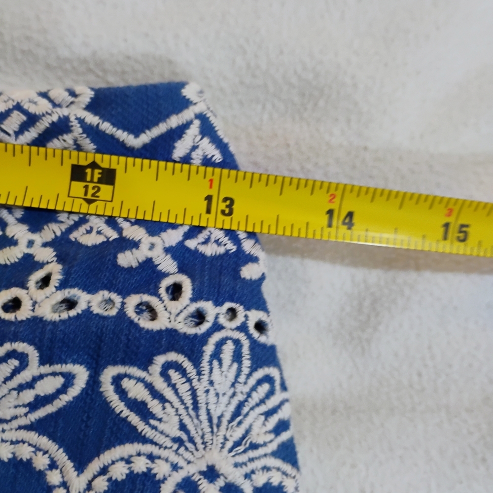 LOFT Blue and White Mini Skirt - Picture 8 of 9